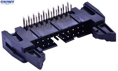 Square Circuit Board Pin Connectors , 2.54 Mm Right Angle Wire To Board Header