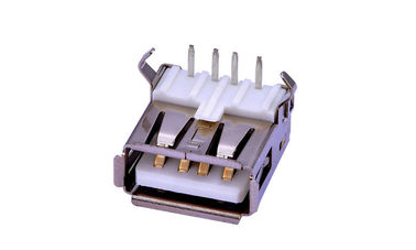 کانکتور DIP نوع 2.0 زنانه Micro USB زاویه راست ماده LCP سفید - رزین