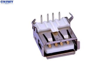 کانکتور DIP نوع 2.0 زنانه Micro USB زاویه راست ماده LCP سفید - رزین
