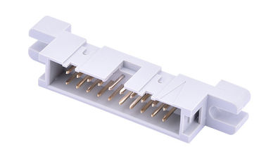 2.54 Pitch IDC Box Header Connector مستطیل خاکستری عایق PBT