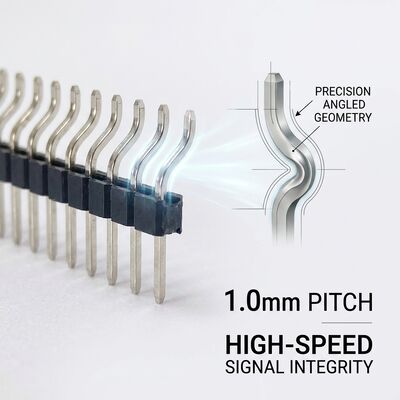 کانکتور هدر پین نری دو ردیفه زاویه راست 2.54 میلی‌متر گام 90 درجه PCB 80 پین Through-Hole