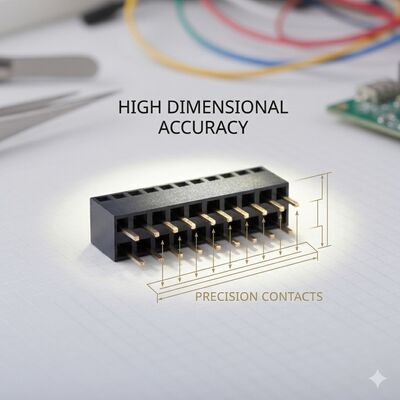 کانکتور هدر مادگی SMD زاویه راست با گام 1.27 میلی‌متر، پروفایل پایین، دو ردیفه، فلش طلا، طراحی PCB فوق‌العاده باریک